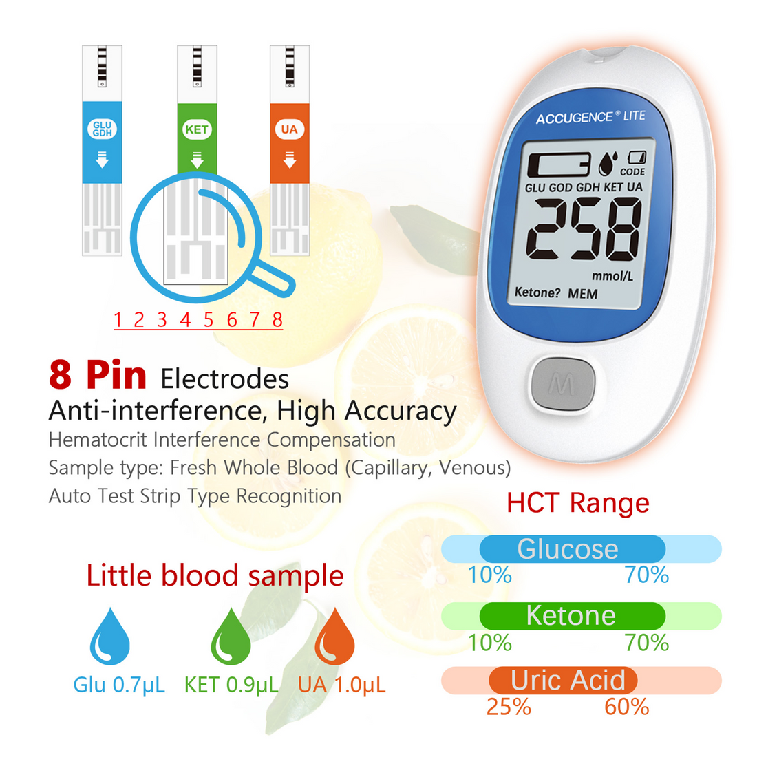 Accugence Light - 3-in-1 Multi-Function Blood Meter Full Starter Kit