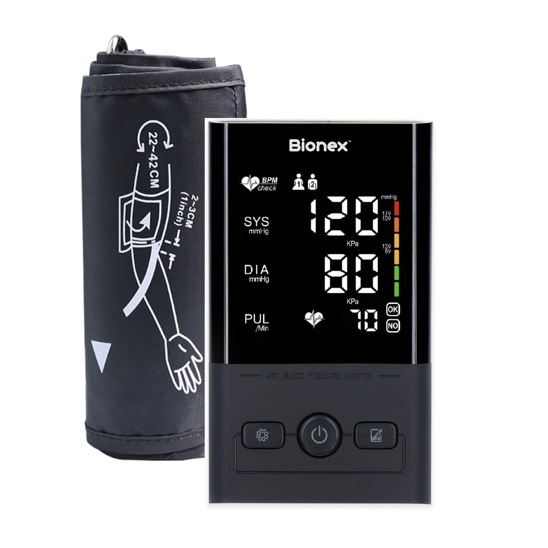 Bionex Digital Blood Pressure Monitor with Arrhythmia Detection & Risk Indicator