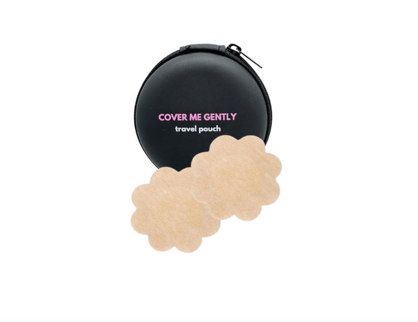 KENMED Travel Pouch + Free Reusable Nipple Covers (5-Pack) β Discreet, Comfortable & Ideal for On-the-Go