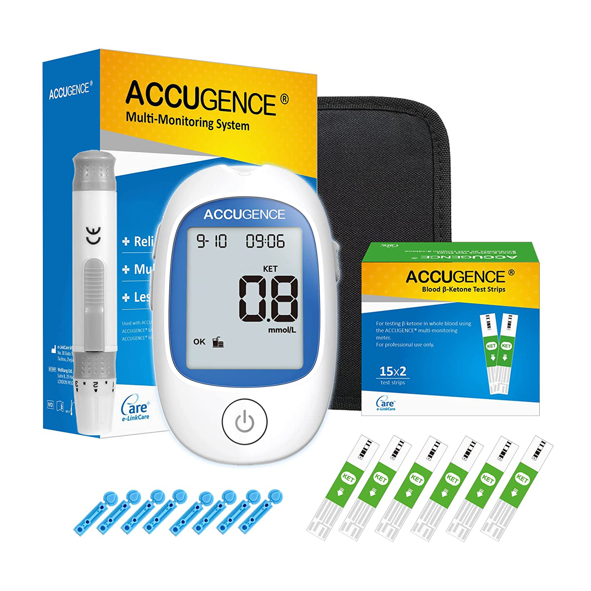 Accugence - Blood Ketone Meter Starter Kit with 30 x beta-Ketone Strips