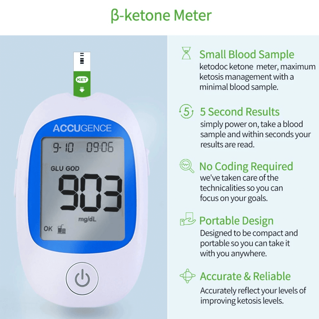 Blood Ketone Meter Starter Kit with 30 x beta-Ketone Strips - Homedoc