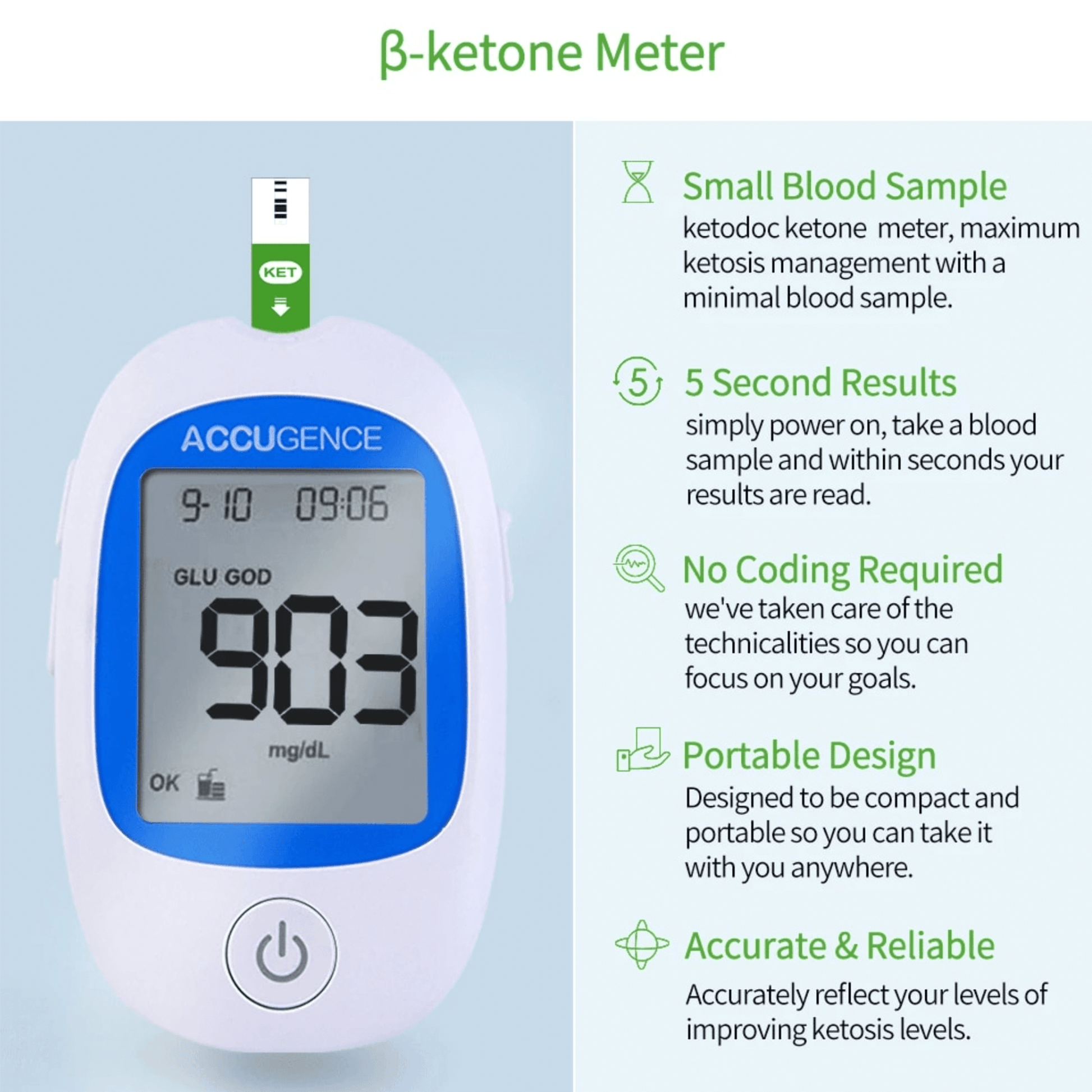 Blood Ketone Meter Starter Kit with 30 x beta-Ketone Strips - Homedoc