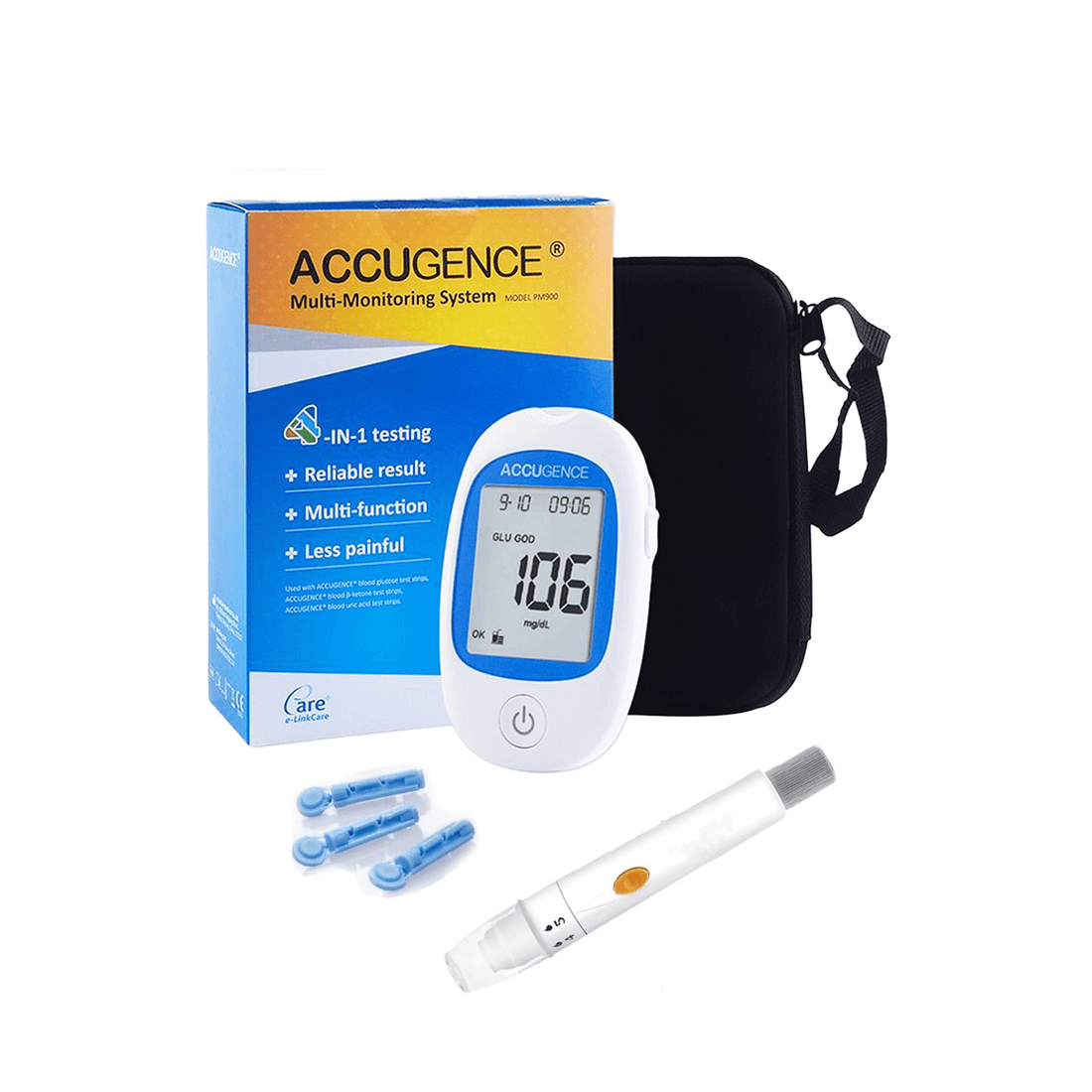 Accugence - 4-in-1 Multi-Function Blood Test Meter - Homedoc