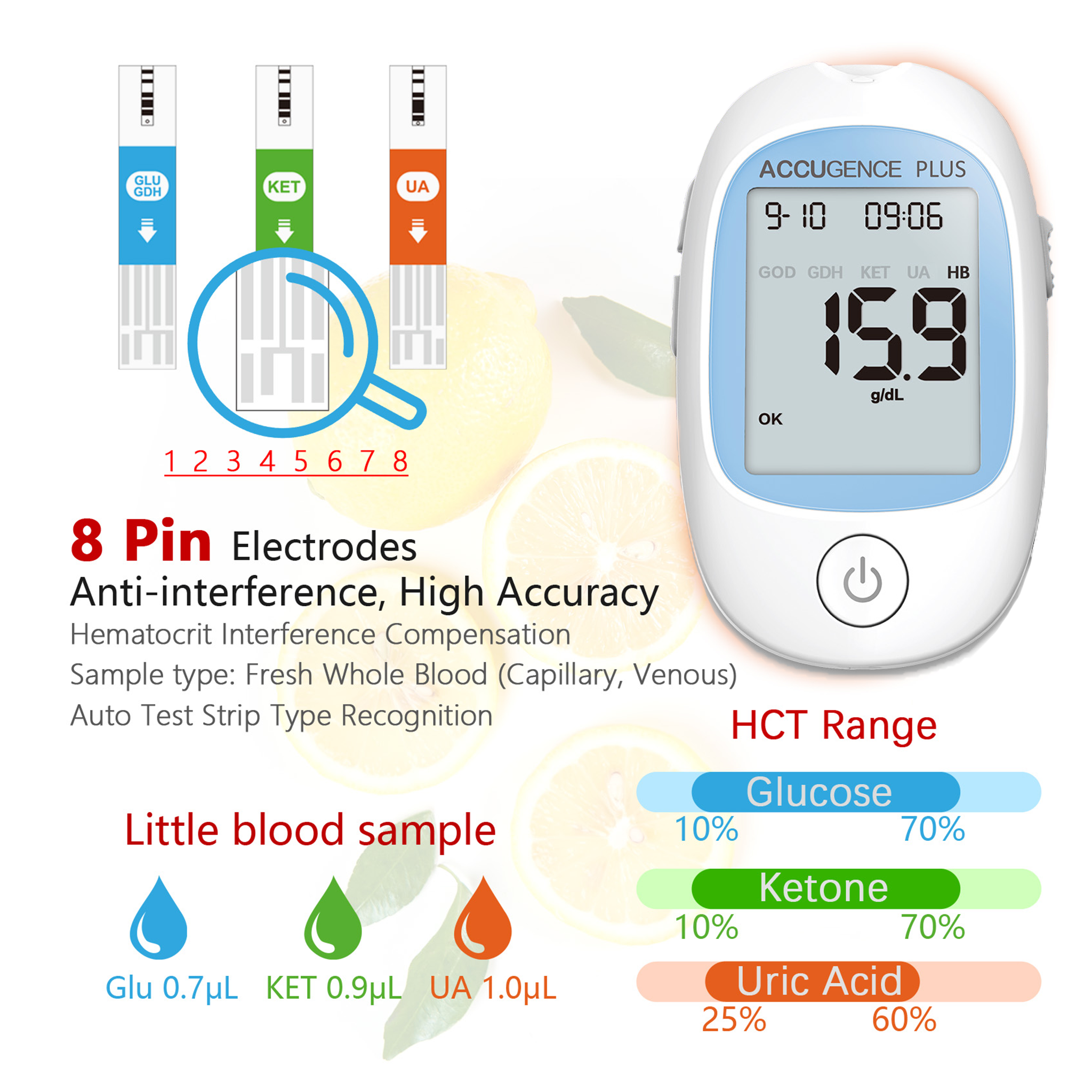 Accugence - 3-in-1 Multi-Function Blood Meter Full Starter Kit