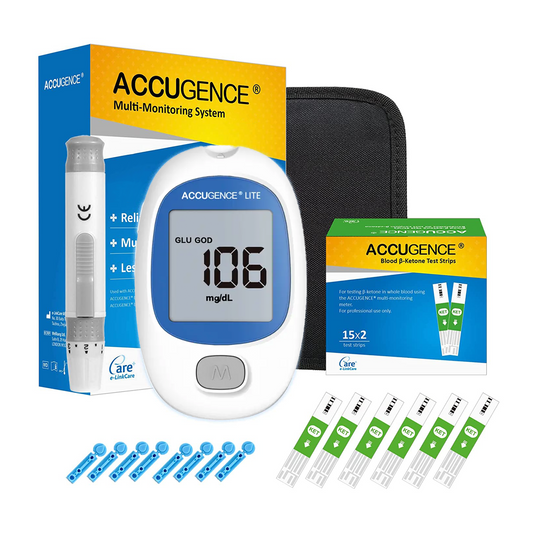 Accugence Light - Blood Ketone Meter Starter Kit with 30 x beta-Ketone Strips