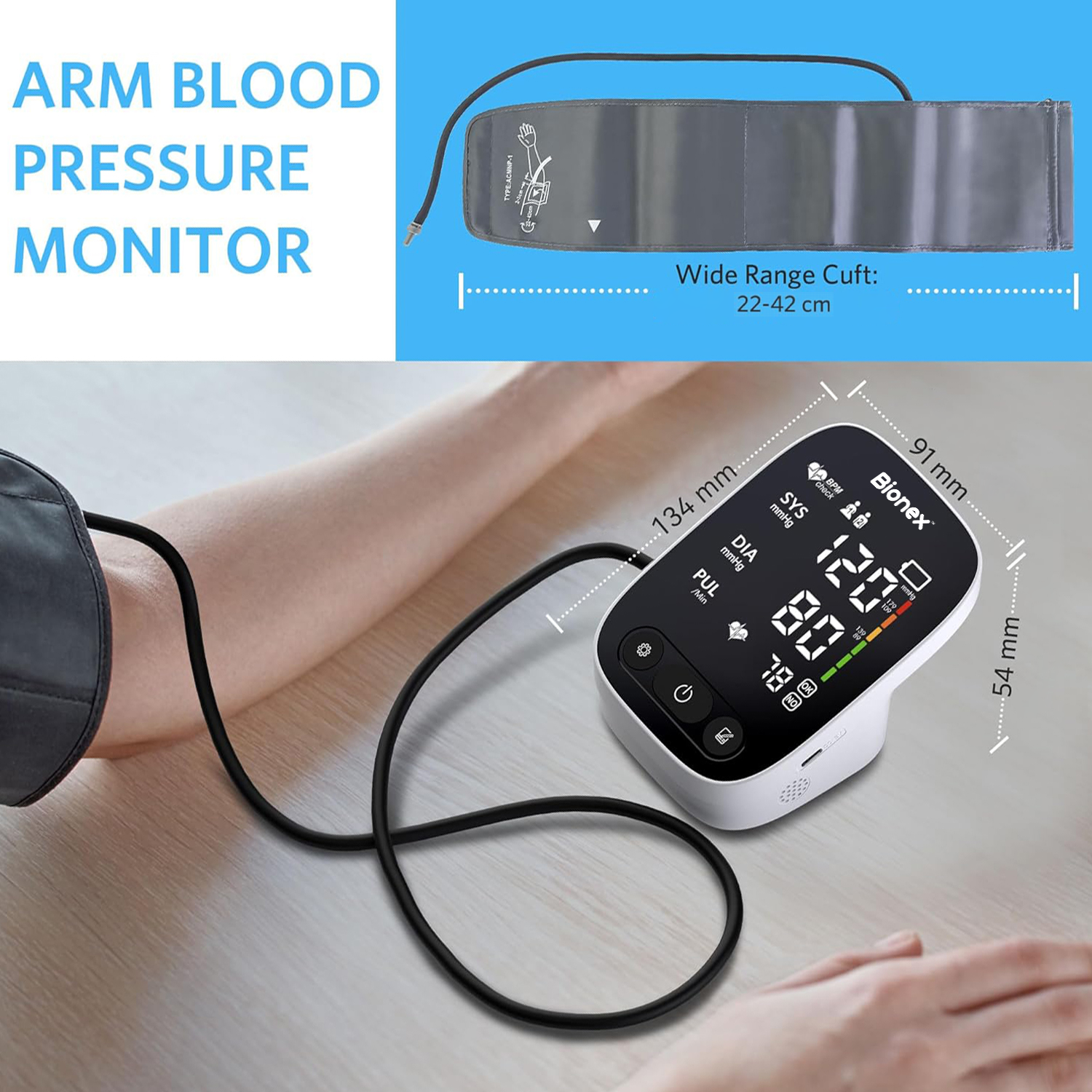 Bionex Blood Pressure Monitor with Arrhythmia Detection | Risk Indicator