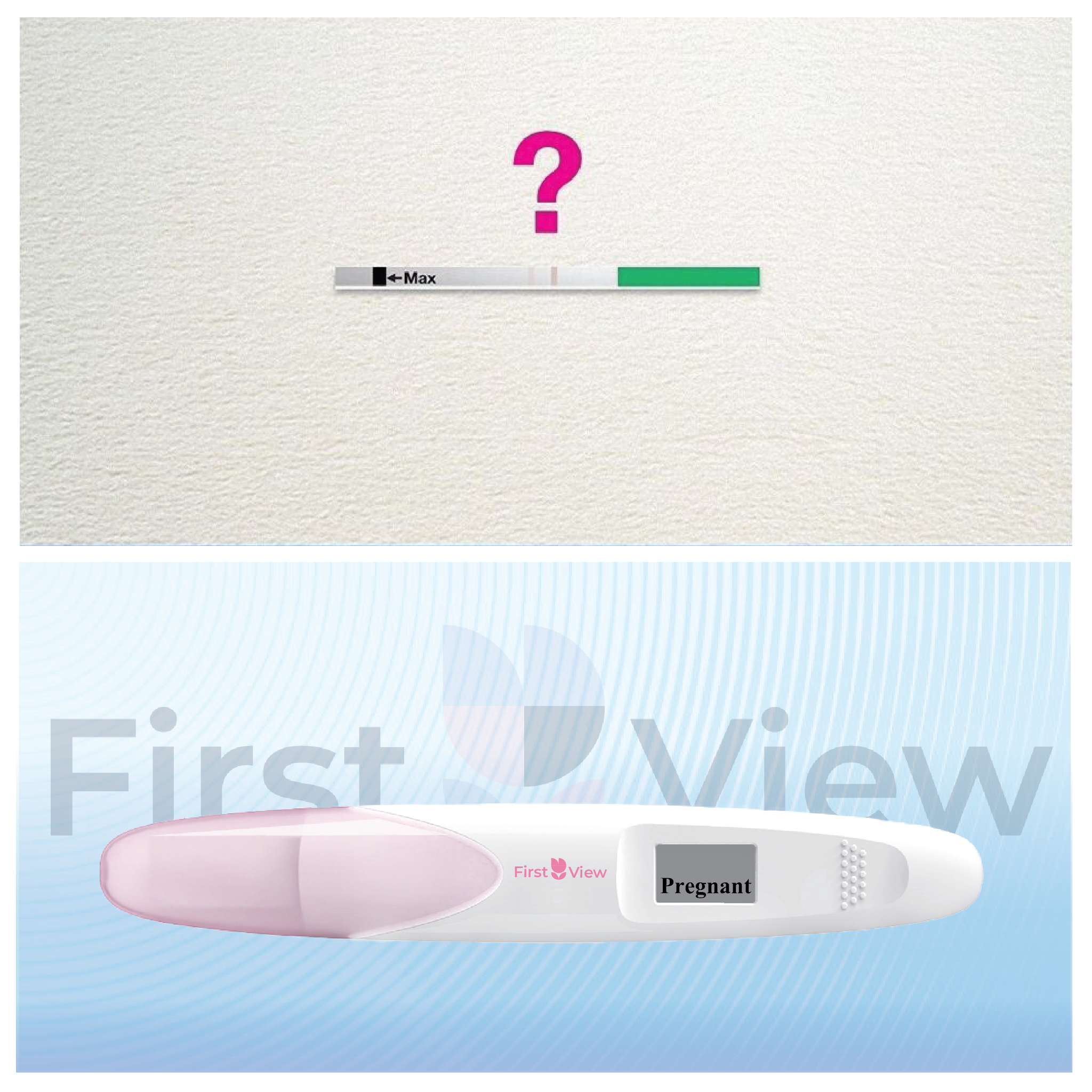 FirstView Digital Early Pregnancy Test (2 Tests) | Fast & Accurate hCG Home Test with Digital “Pregnant/Not Pregnant” Display
