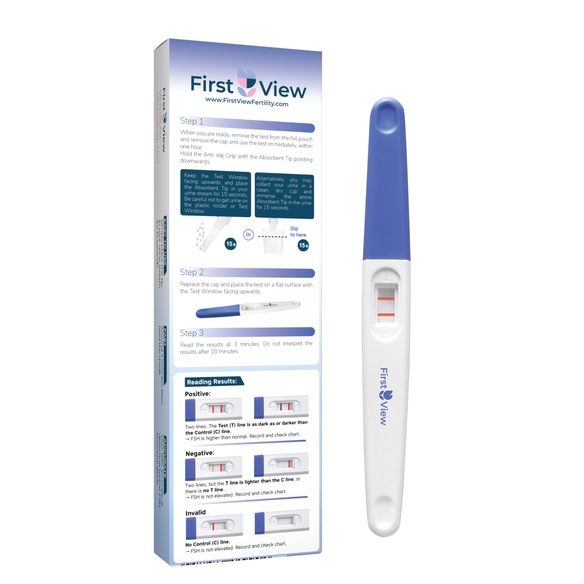 FirstView Midstream Menopause Test (2 x FSH Tests) | Rapid FSH Home Test for Perimenopause & Menopause