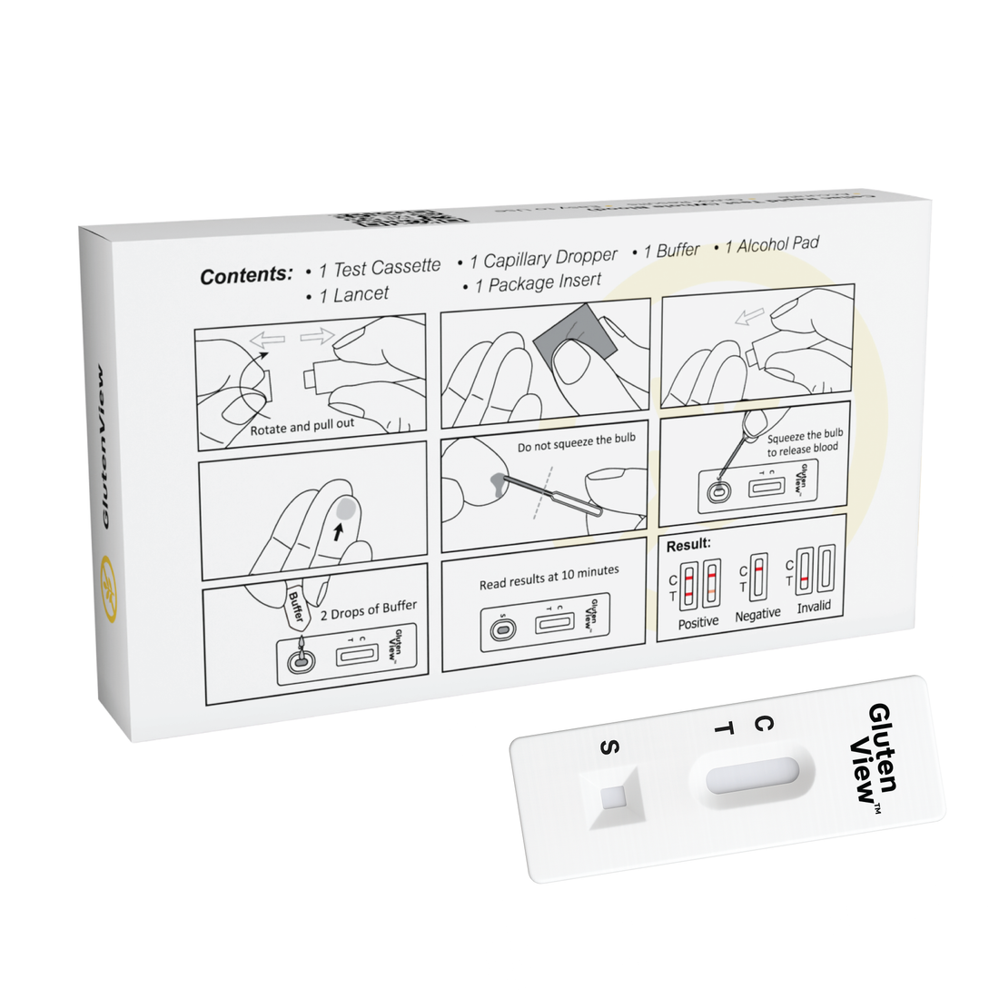GlutenView Gluten Intolerance Celiac Rapid Test | Fast At-Home Test for Gluten Intolerance & Celiac Risk