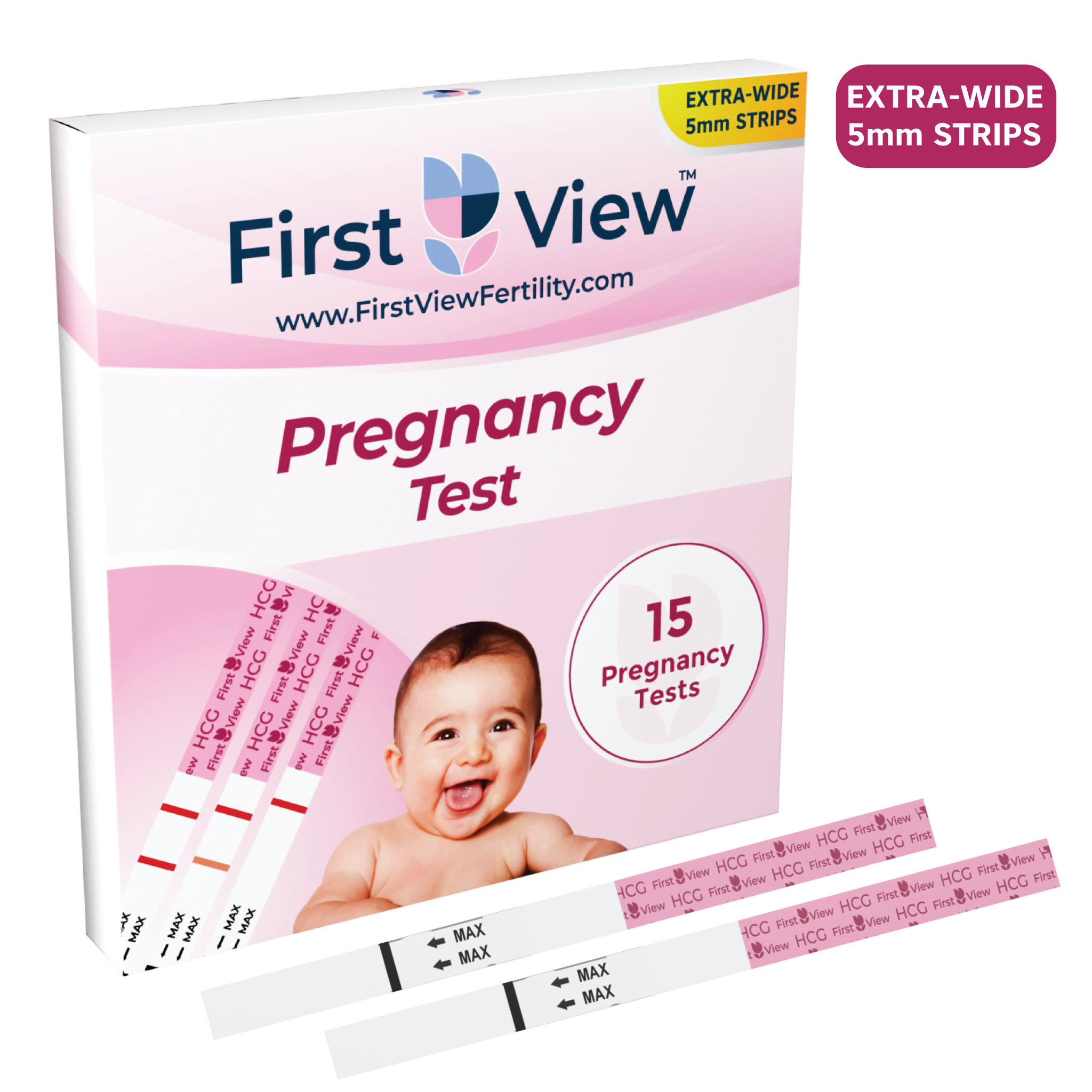 FirstView 5mm Extra-Wide Pregnancy Test Strips