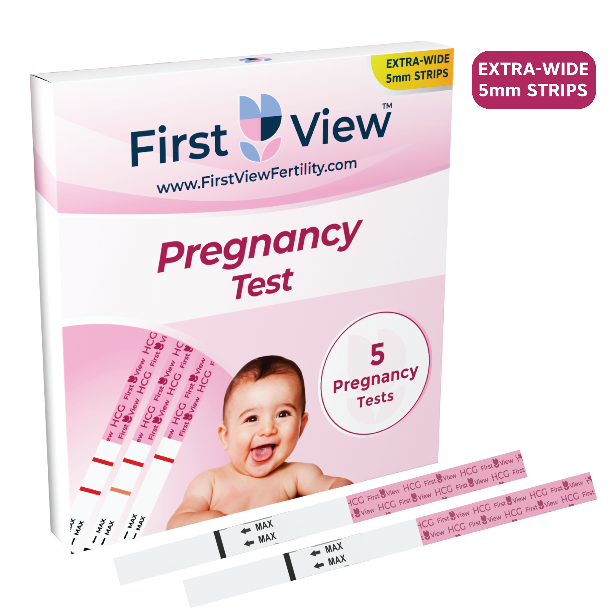 FirstView 5mm Extra-Wide Pregnancy Test Strips