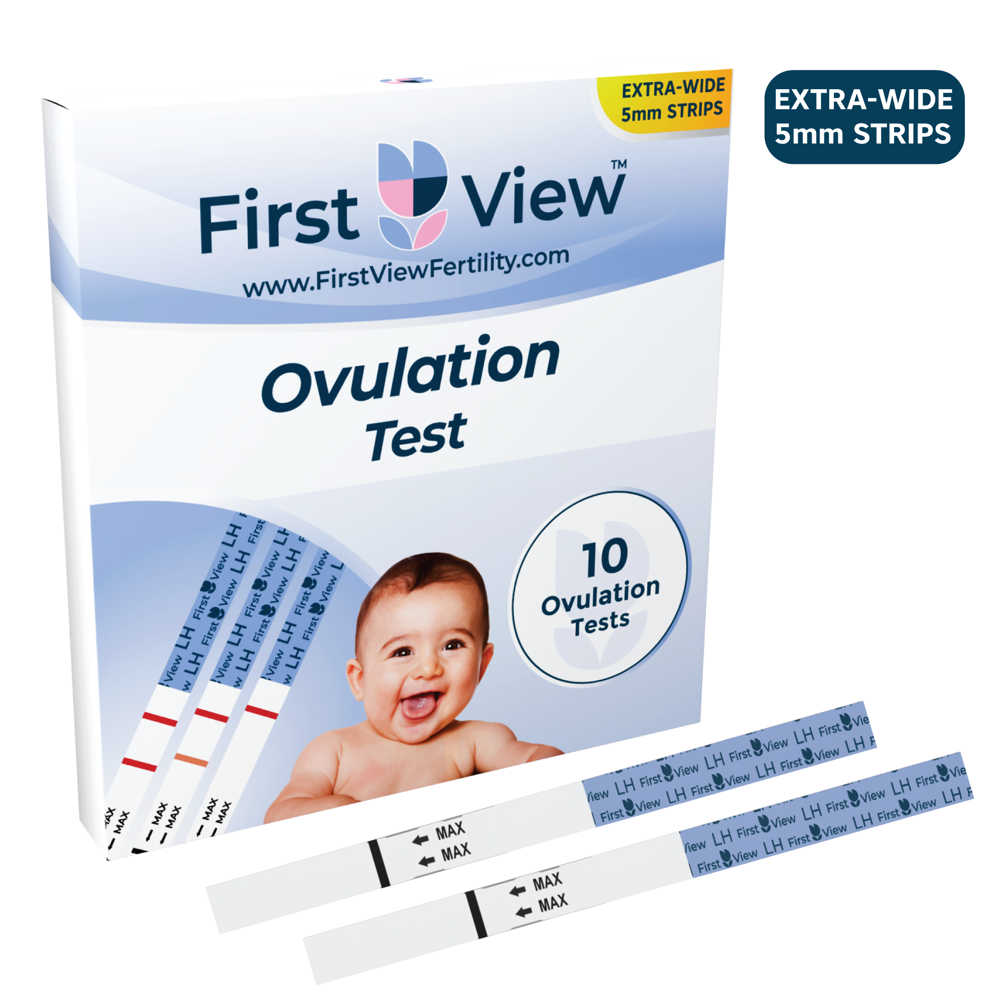 FirstView Ovulation Test Strips | Extra-Wide 5mm LH Tests
