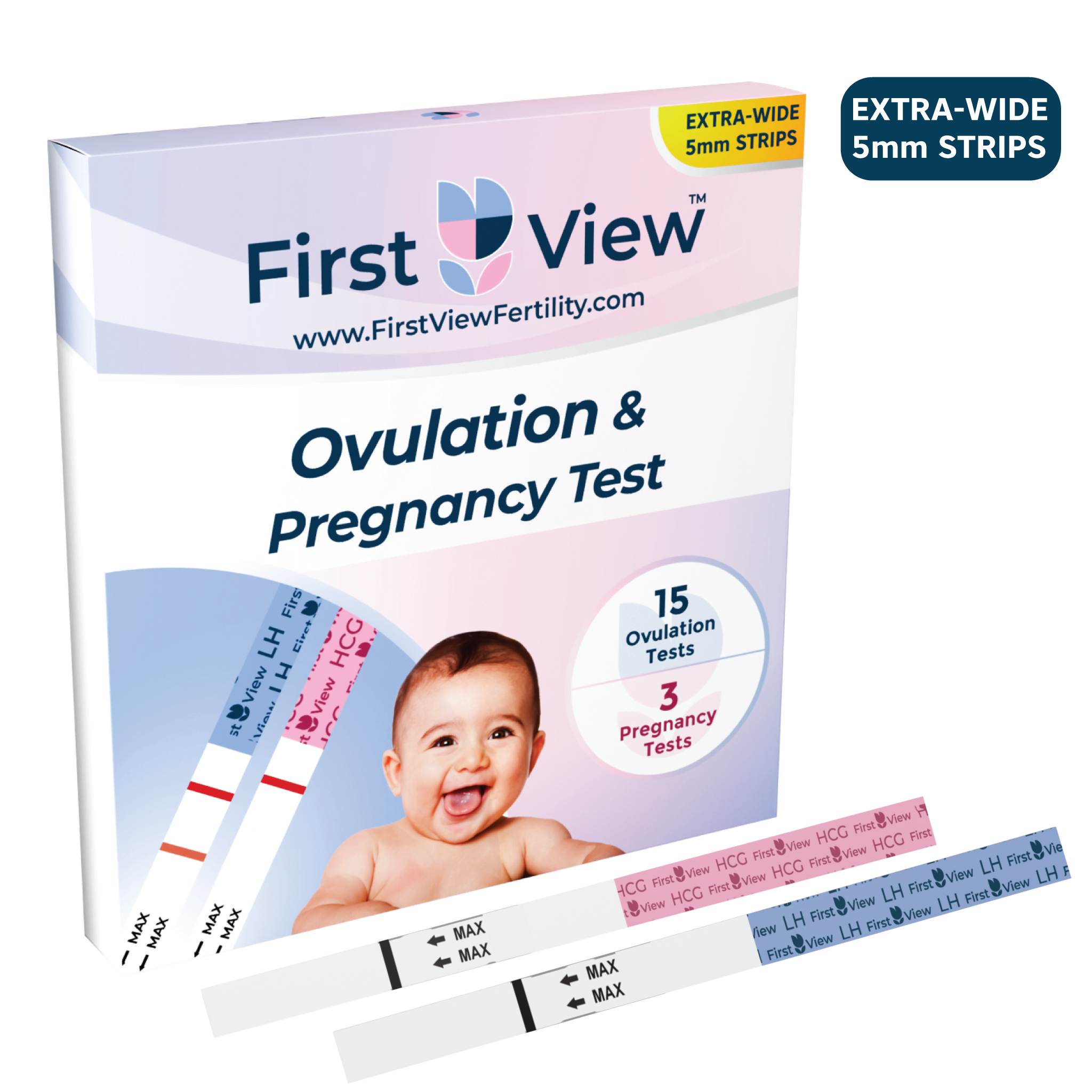 FirstView 5mm Extra-Wide Ovulation & Pregnancy Test Kit