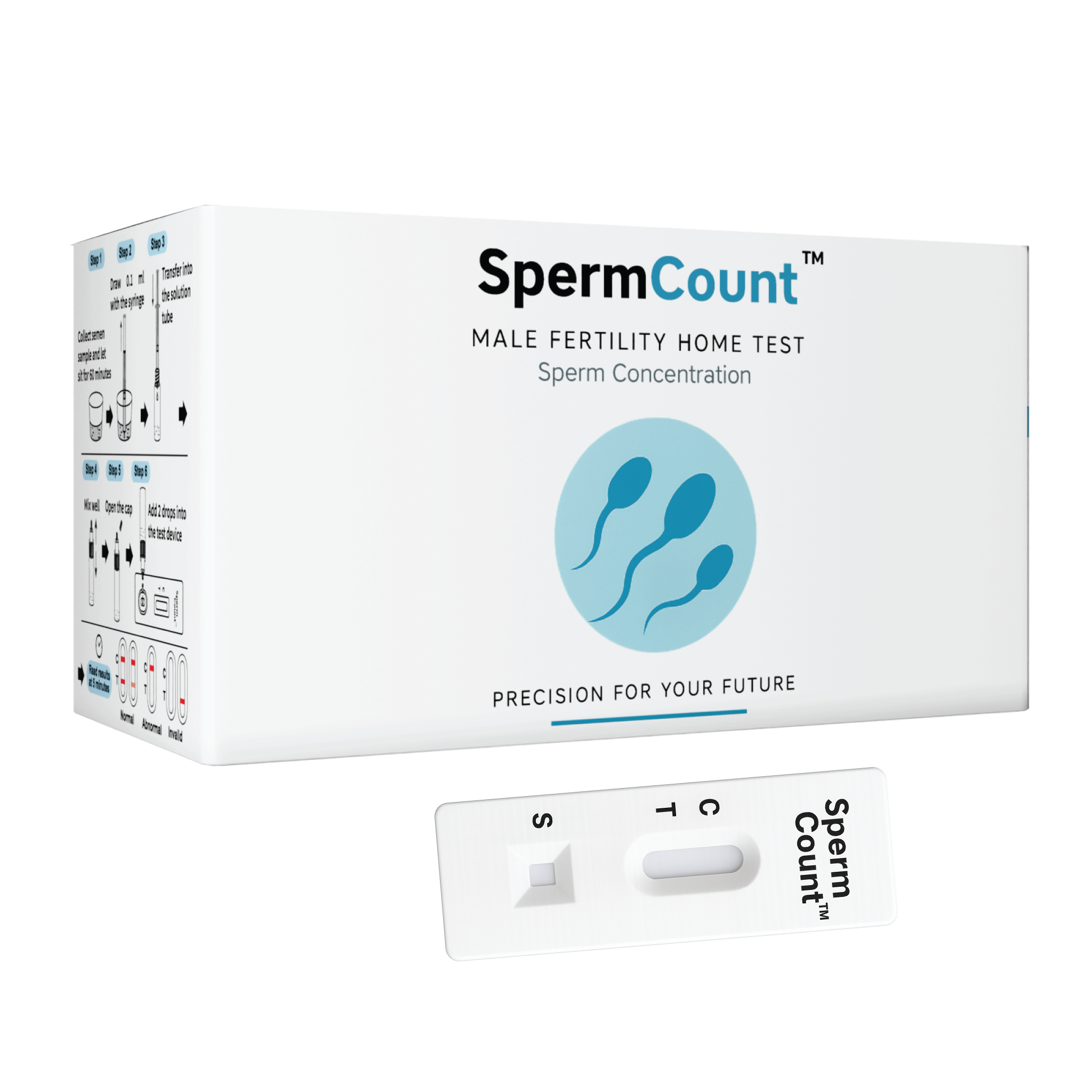 SpermCount Male Fertility Home Test (1 x Test Kit) | Rapid SP-10 Sperm Concentration Test for Male Fertility Screening