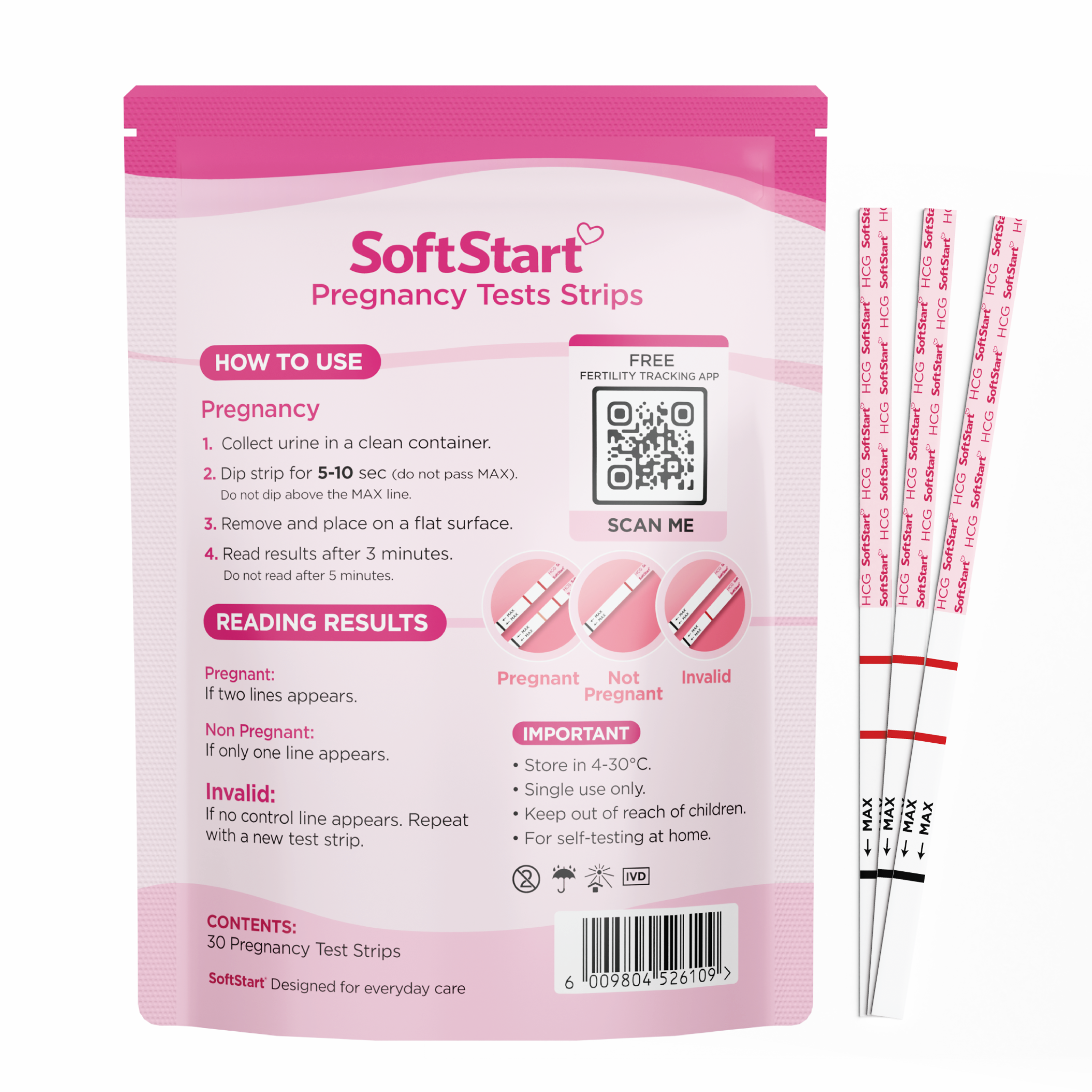 SoftStart - 30 Pregnancy Test Strips