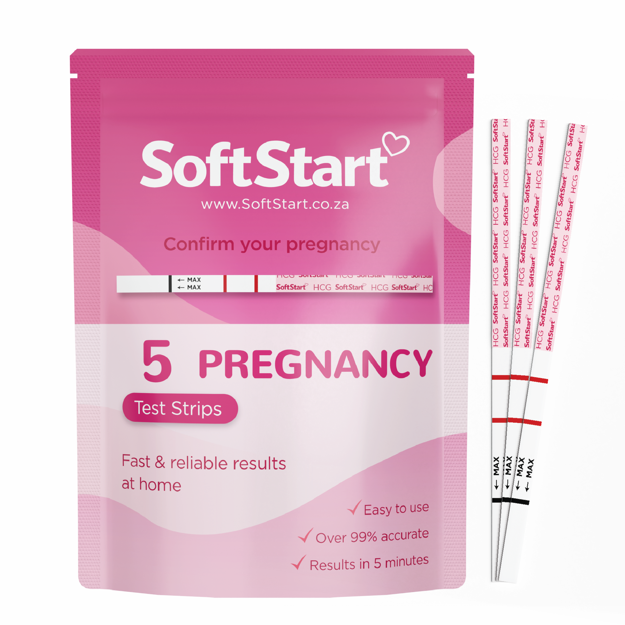 SoftStart - 5 Pregnancy Test Strips