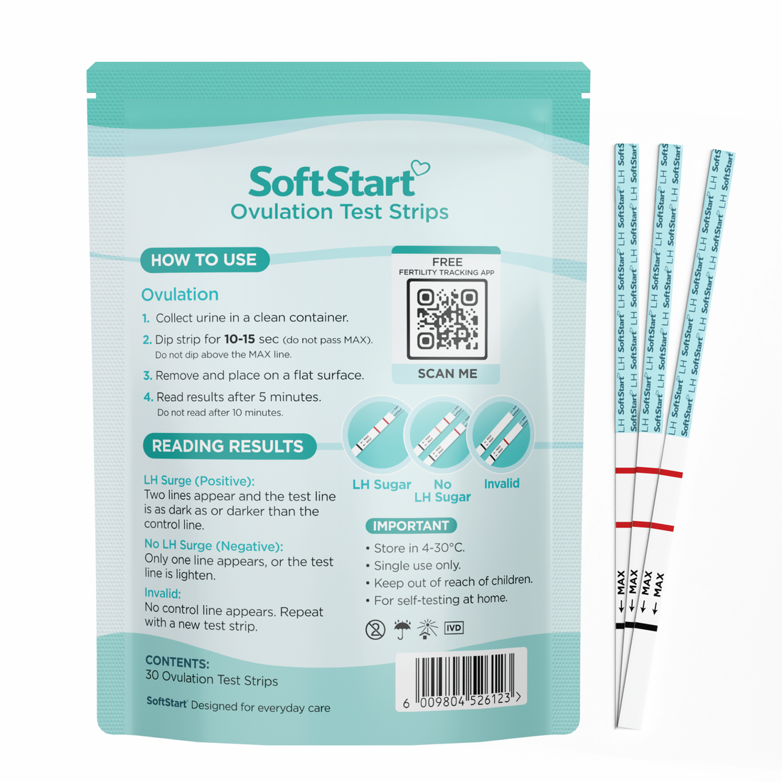 SoftStart - 30 Ovulation Test Strips