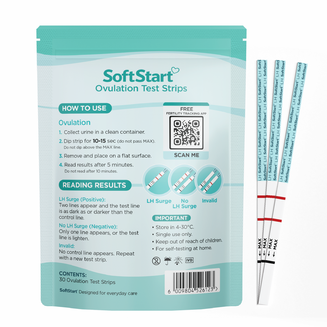 SoftStart - 30 Ovulation Test Strips