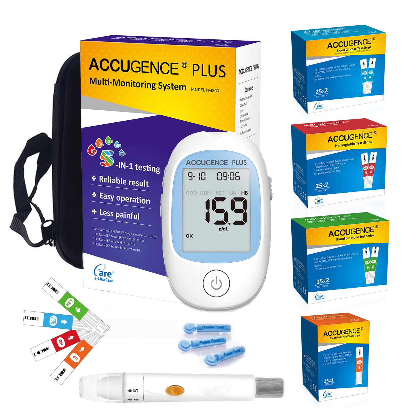 Accugence - 4-in-1 Multi-Function Blood Meter Full Starter Kit