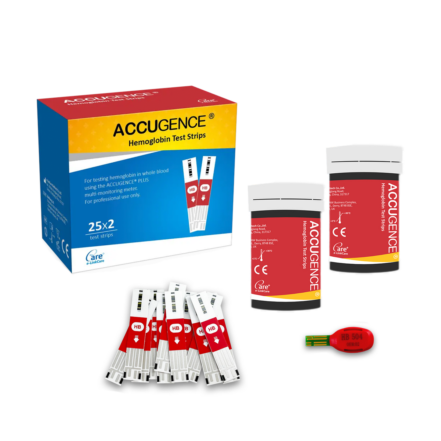 Accugence - Hemoglobin Blood Starter Kit with 50 x Hemoglobin Strips