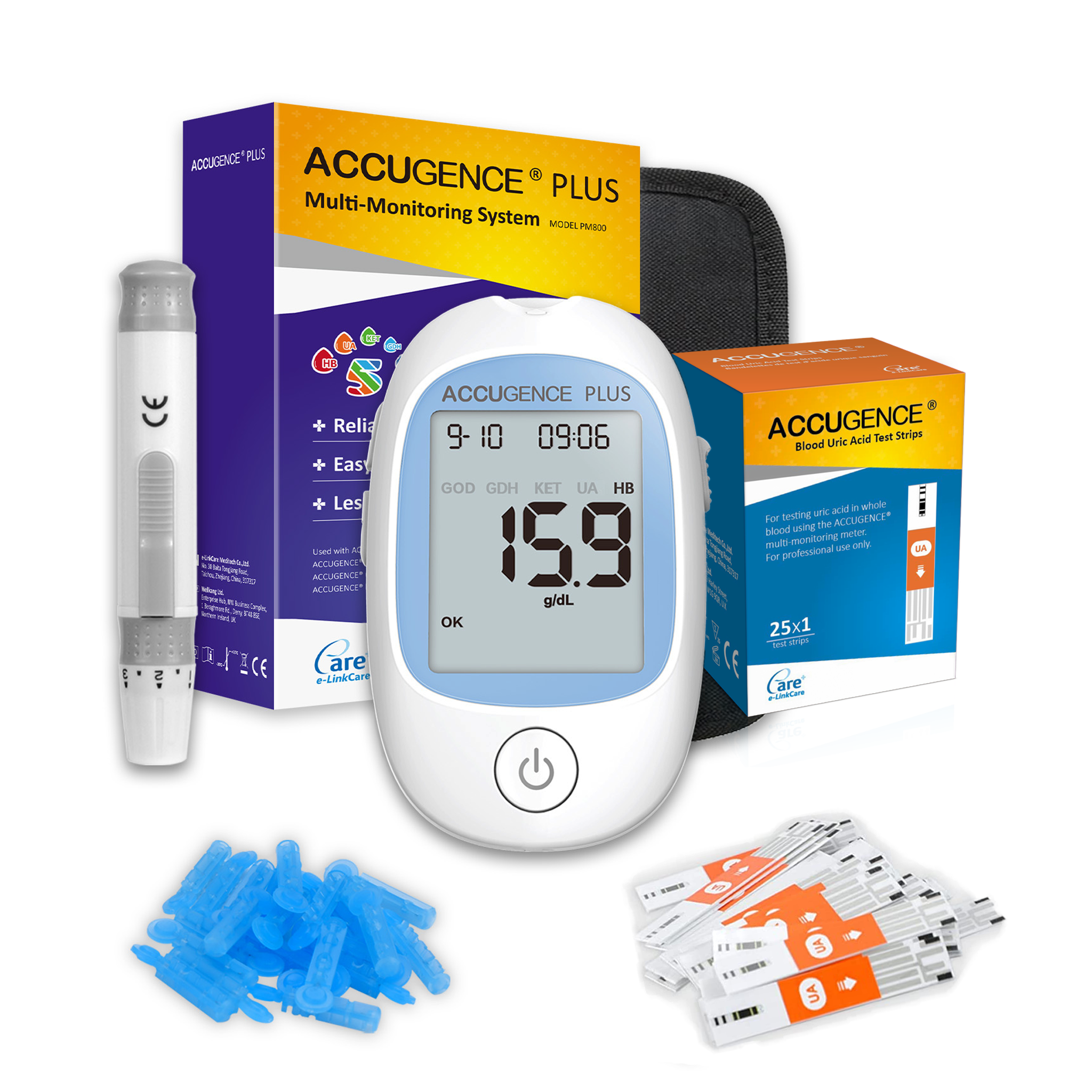 Accugence - Blood Uric Acid Meter Starter Kit with 25 x Uric Acid Stri ...