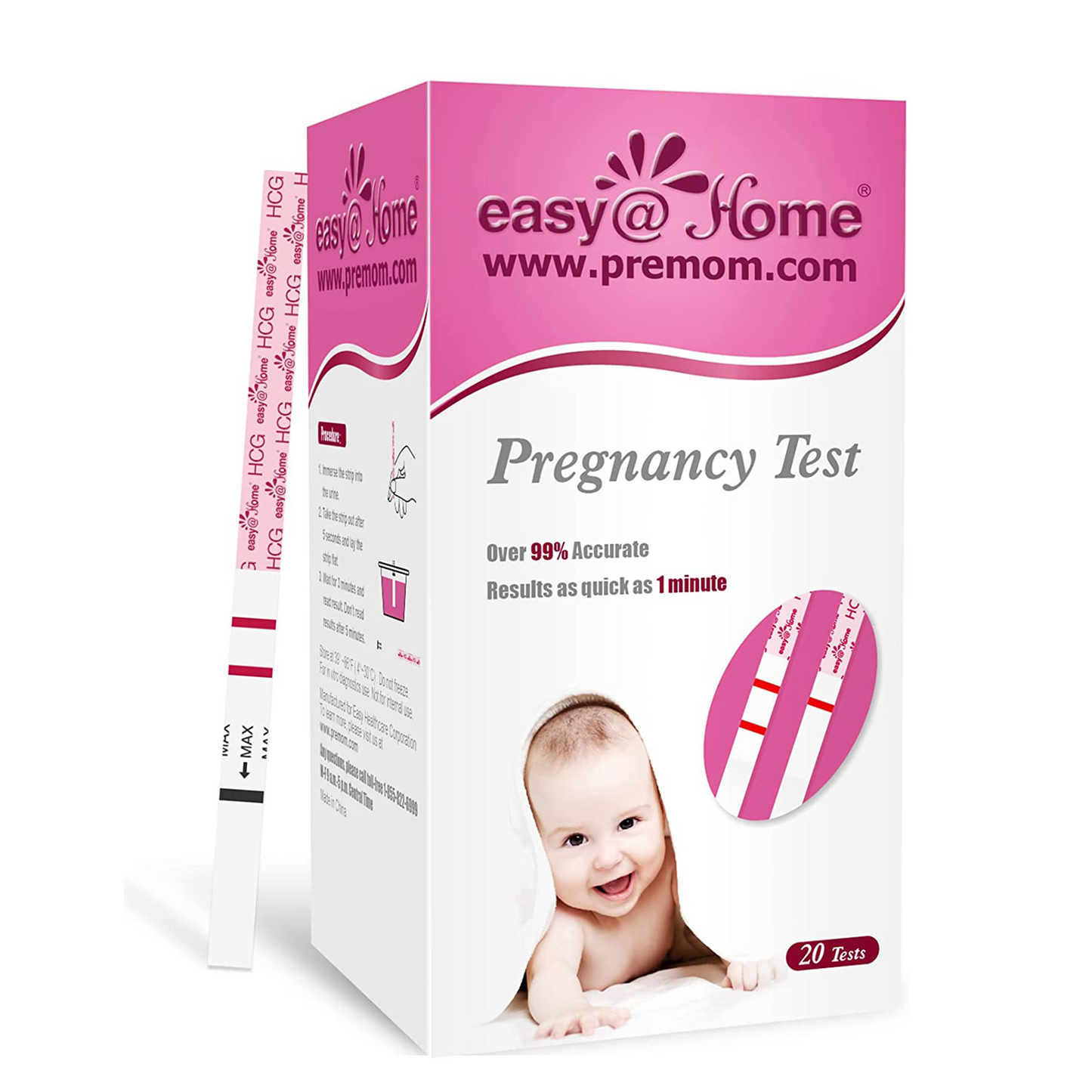 Easy@Home - 20 Pregnancy (HCG) Urine Test Strips Kit