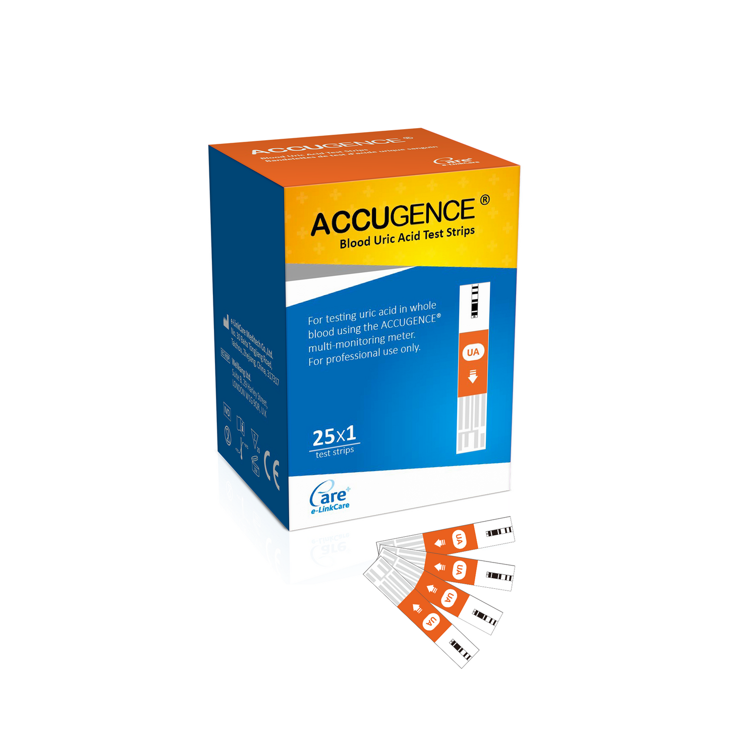 Accugence - Blood Uric Acid Meter Starter Kit with 25 x Uric Acid Strips